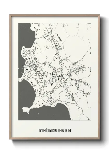 Une affiche de carte sur Trébeurden
