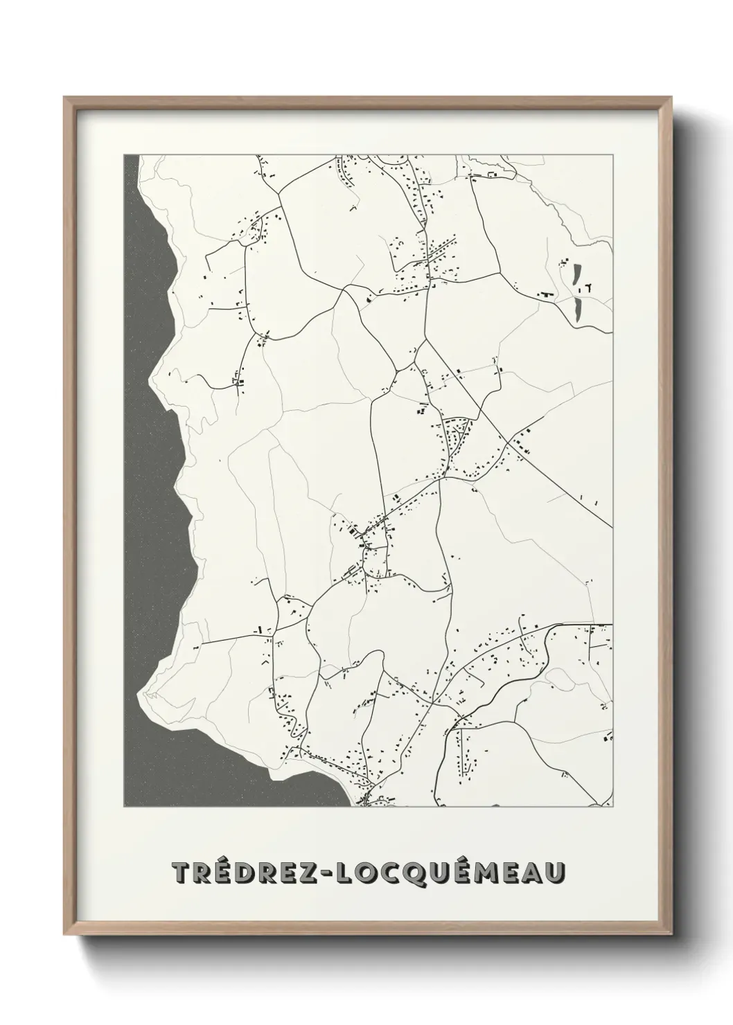 Un poster carte Trédrez-Locquémeau
