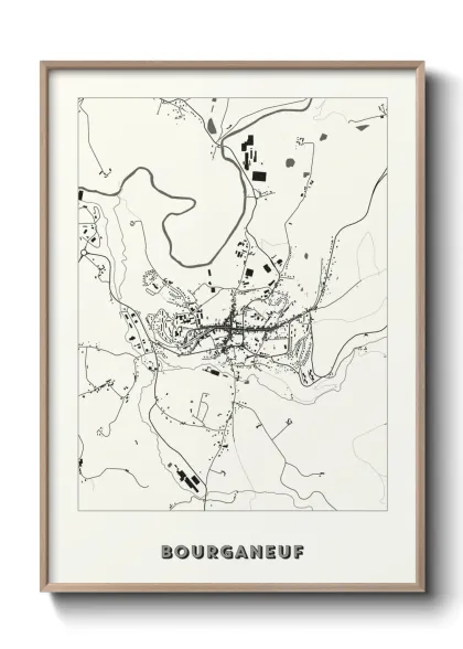 Une affiche de carte sur Bourganeuf