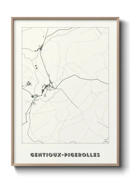 Une affiche de carte sur Gentioux-Pigerolles