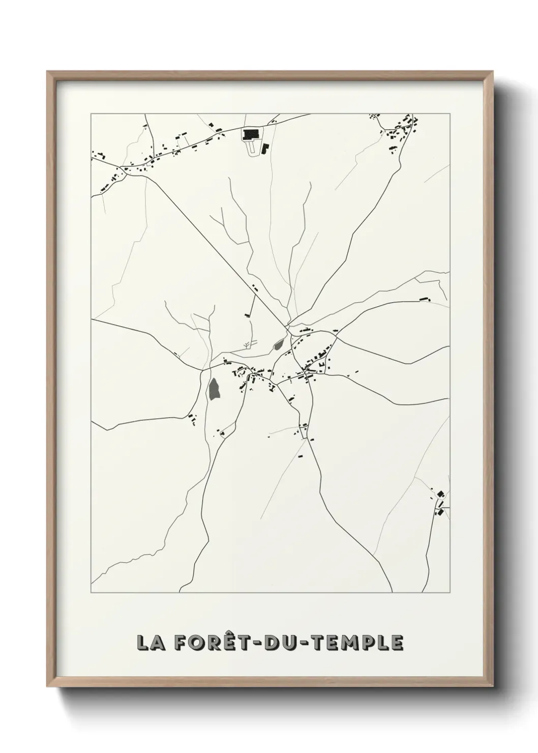 Un poster carte La Forêt-du-Temple