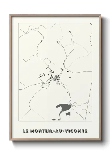 Une affiche de carte sur Le Monteil-au-Vicomte