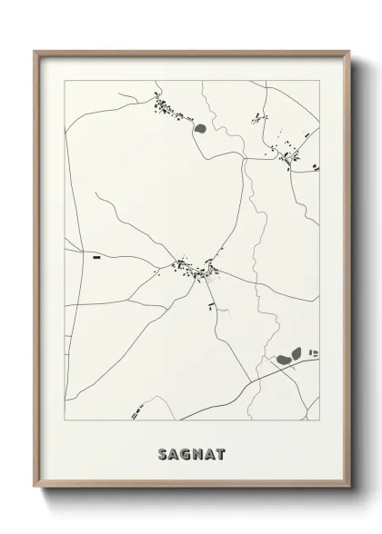 Une affiche de carte sur Sagnat