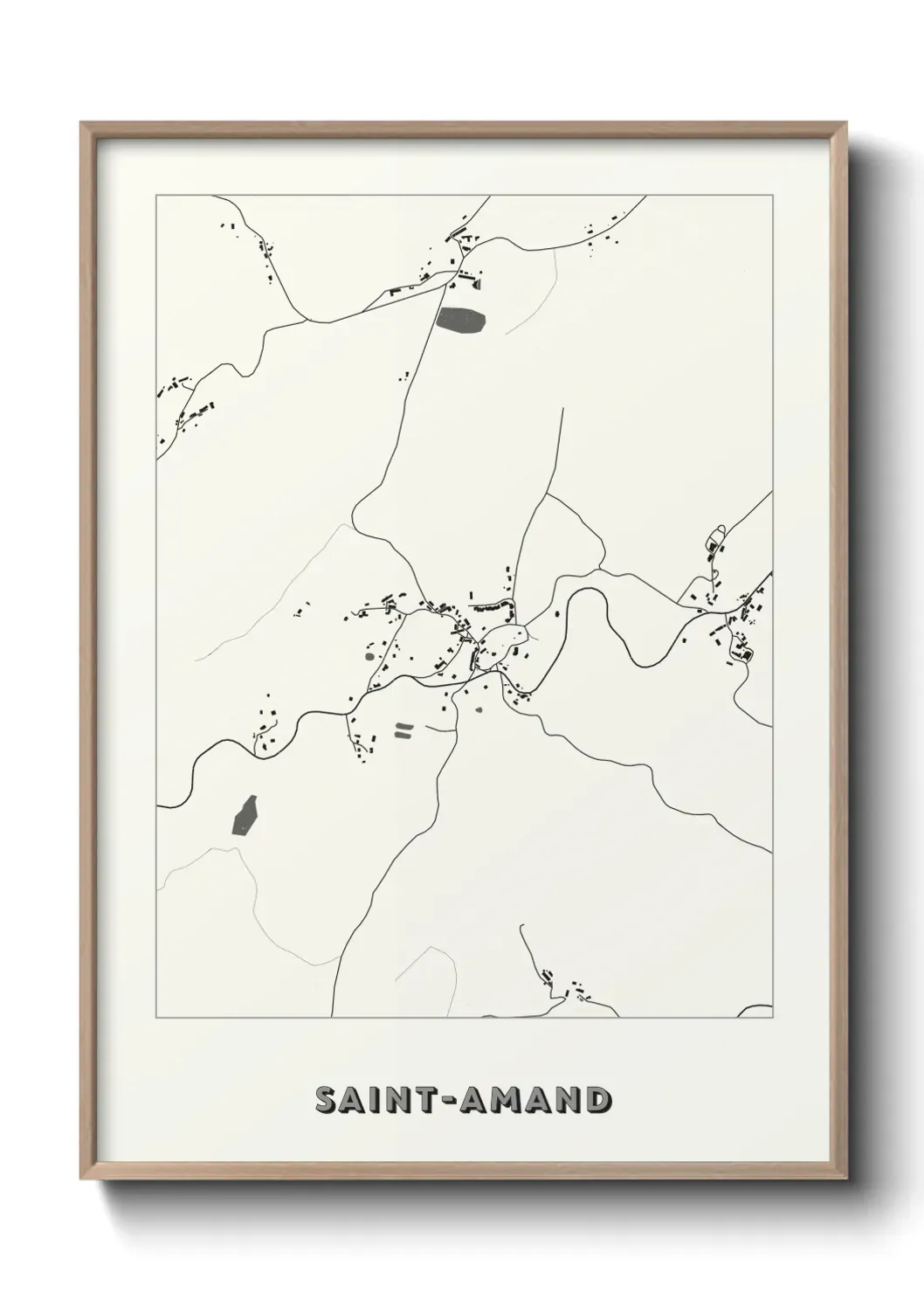 Un poster carte Saint-Amand