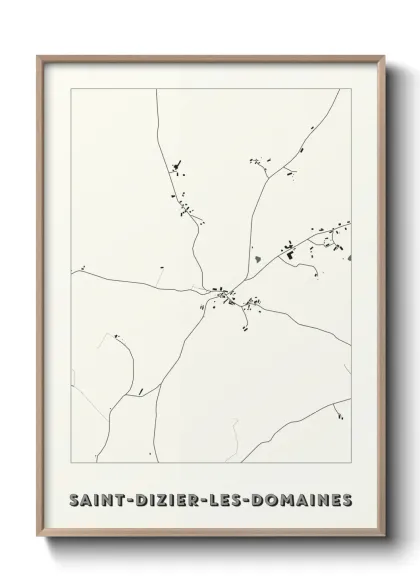Une affiche de carte sur Saint-Dizier-les-Domaines