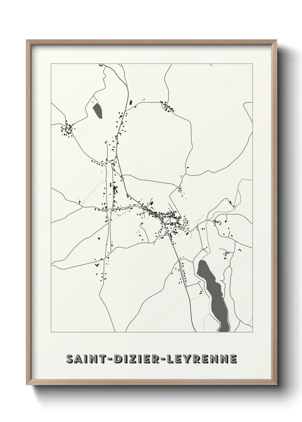 Un poster carte Saint-Dizier-Leyrenne