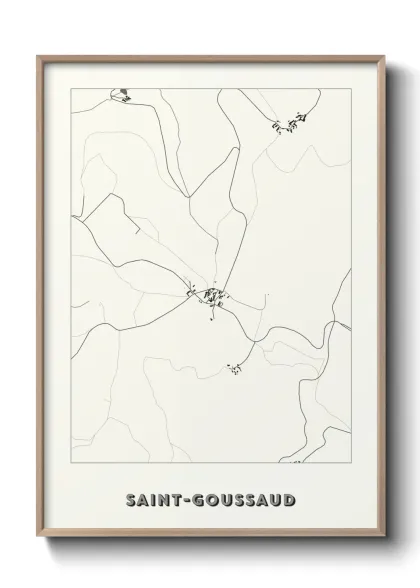 Une affiche de carte sur Saint-Goussaud