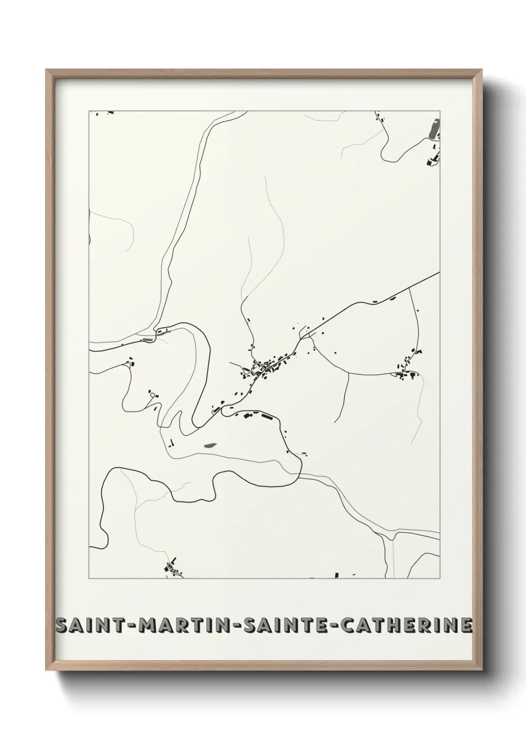 Un poster carte Saint-Martin-Sainte-Catherine