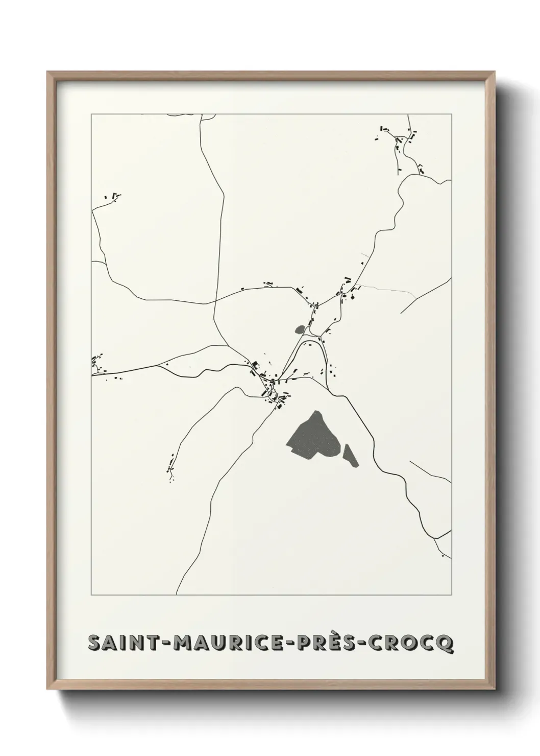 Un poster carte Saint-Maurice-près-Crocq