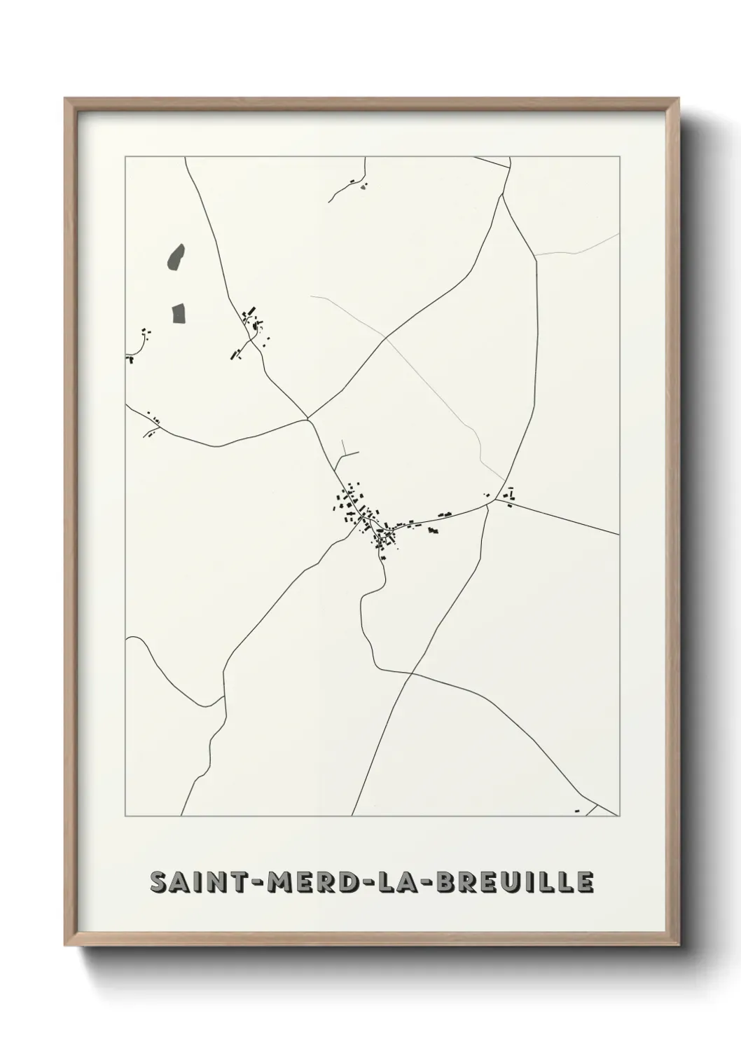 Un poster carte Saint-Merd-la-Breuille