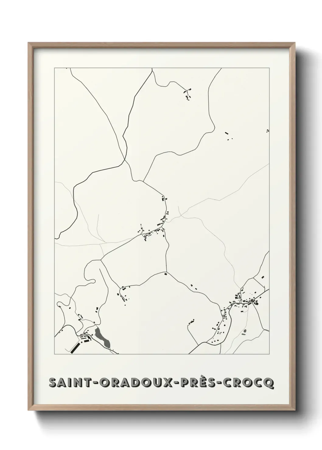 Un poster carte Saint-Oradoux-près-Crocq