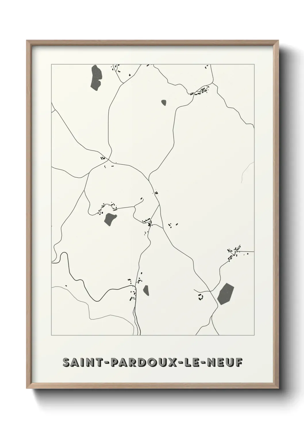 Un poster carte Saint-Pardoux-le-Neuf