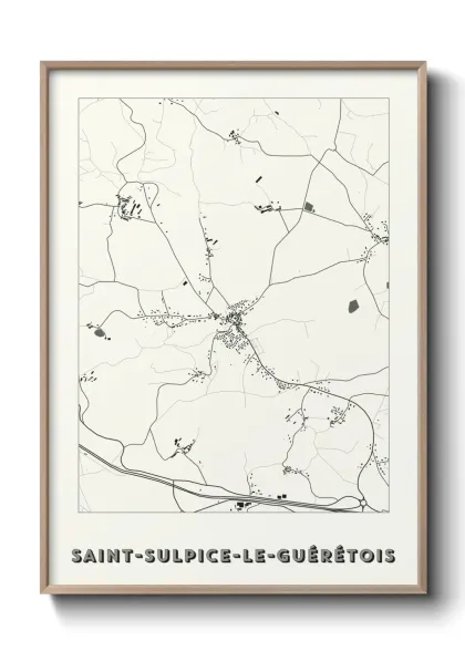 Une affiche de carte sur Saint-Sulpice-le-Guérétois