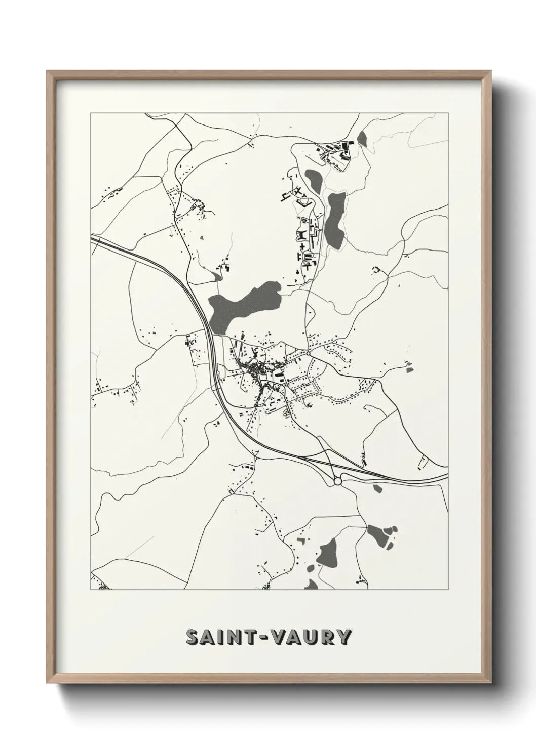 Un poster carte Saint-Vaury