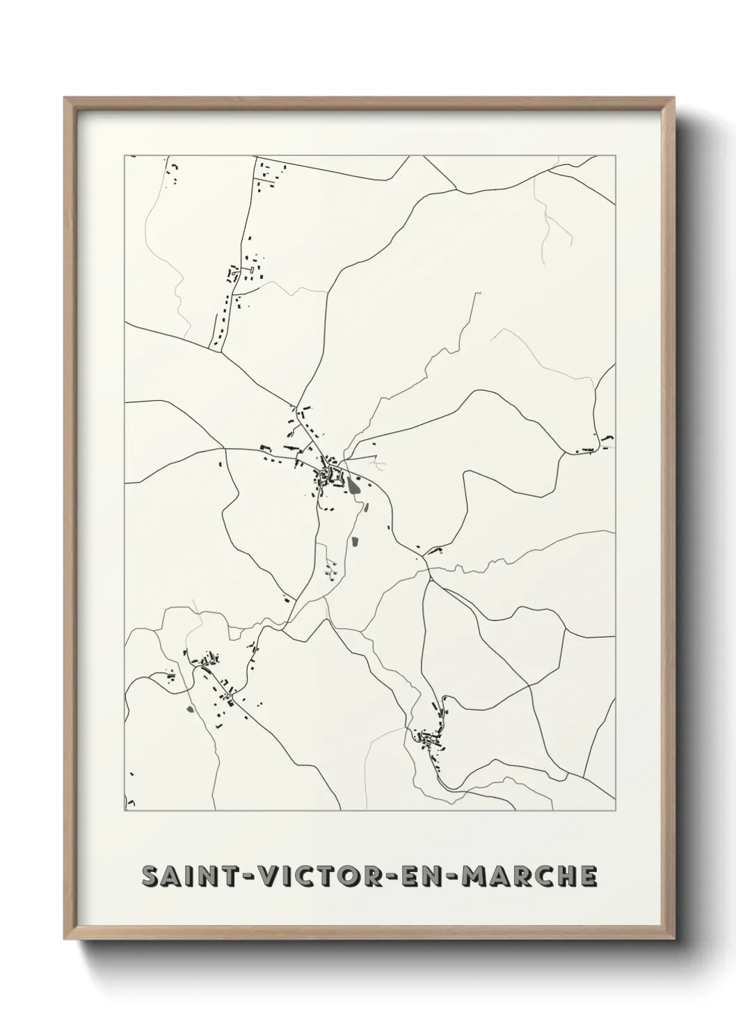 Un poster carte Saint-Victor-en-Marche