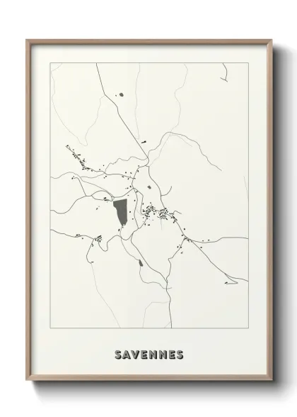 Une affiche de carte sur Savennes