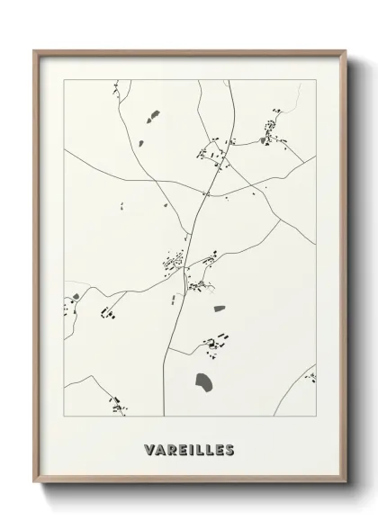 Une affiche de carte sur Vareilles