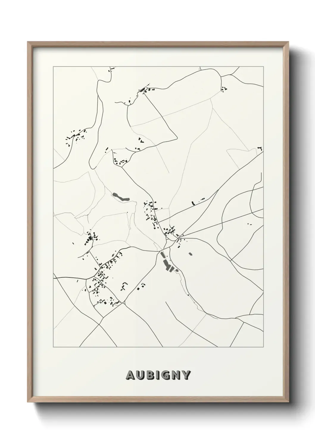 Un poster carte Aubigny