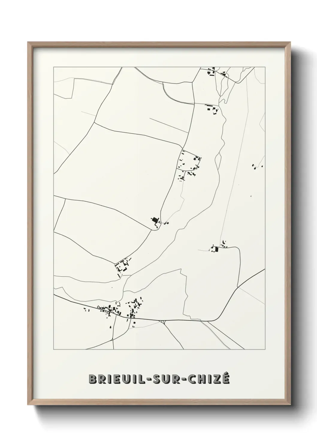 Un poster carte Brieuil-sur-Chizé
