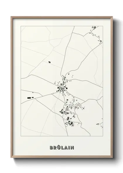 Une affiche de carte sur Brûlain