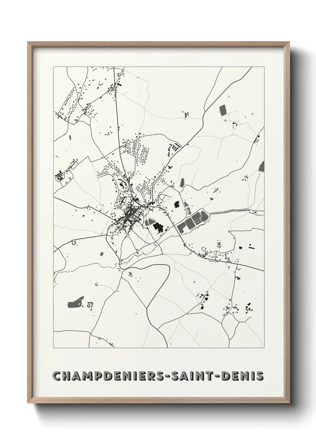 Un poster carte Champdeniers-Saint-Denis