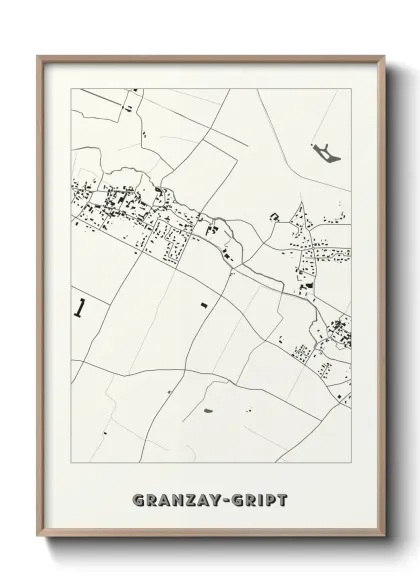 Une affiche de carte sur Granzay-Gript