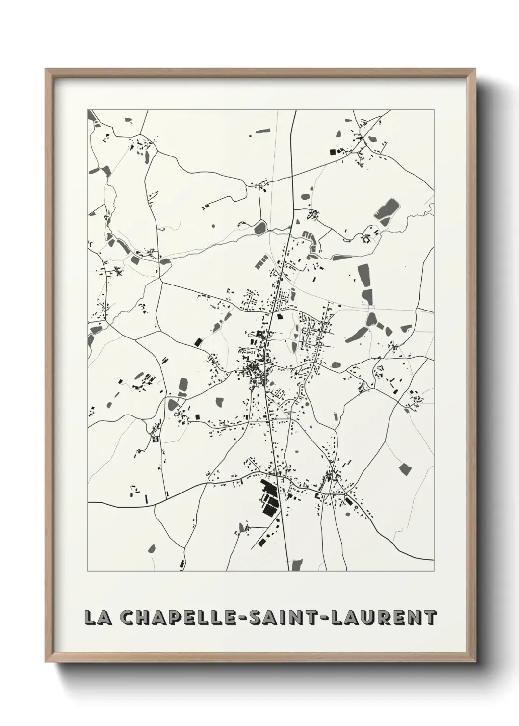 Un poster carte La Chapelle-Saint-Laurent