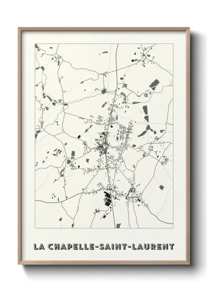 Une affiche de carte sur La Chapelle-Saint-Laurent