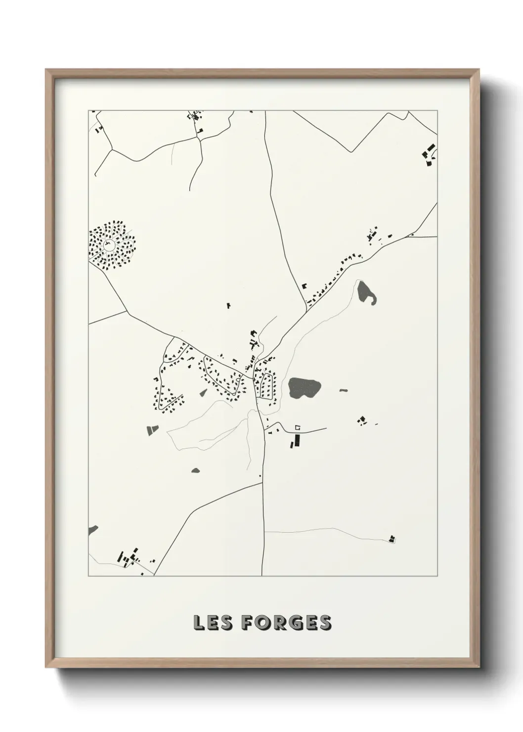 Un poster carte Les Forges