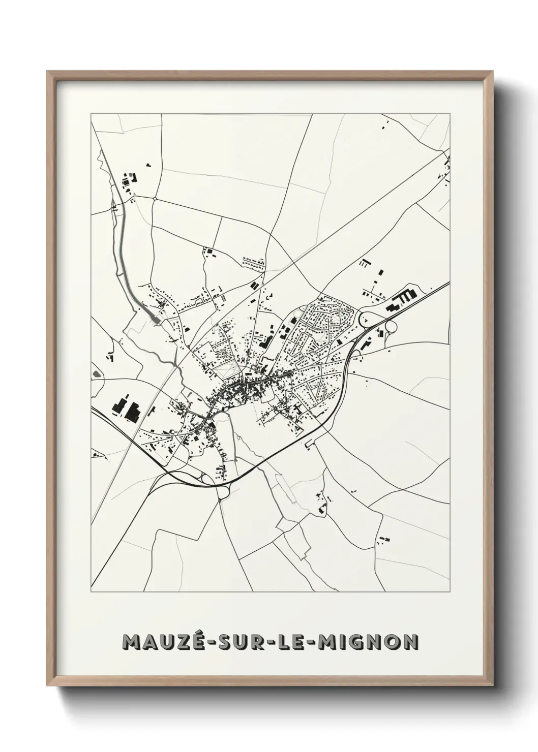 Un poster carte Mauzé-sur-le-Mignon