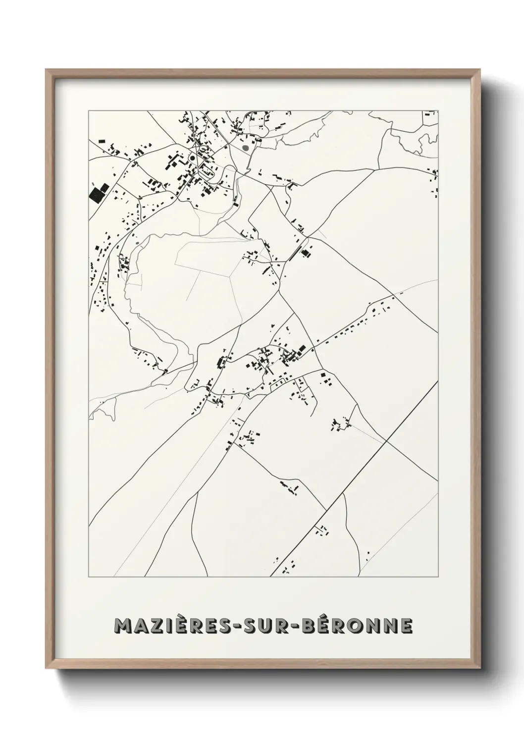 Un poster carte Mazières-sur-Béronne