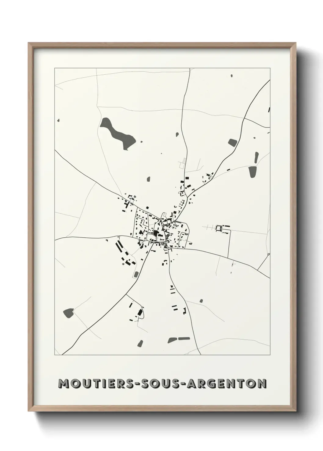 Un poster carte Moutiers-sous-Argenton