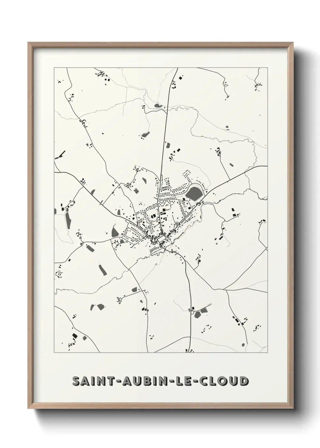 Un poster carte Saint-Aubin-le-Cloud