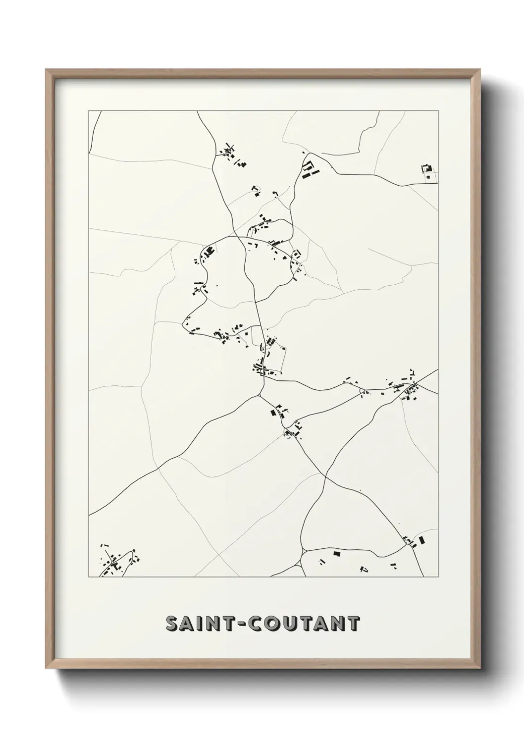 Un poster carte Saint-Coutant