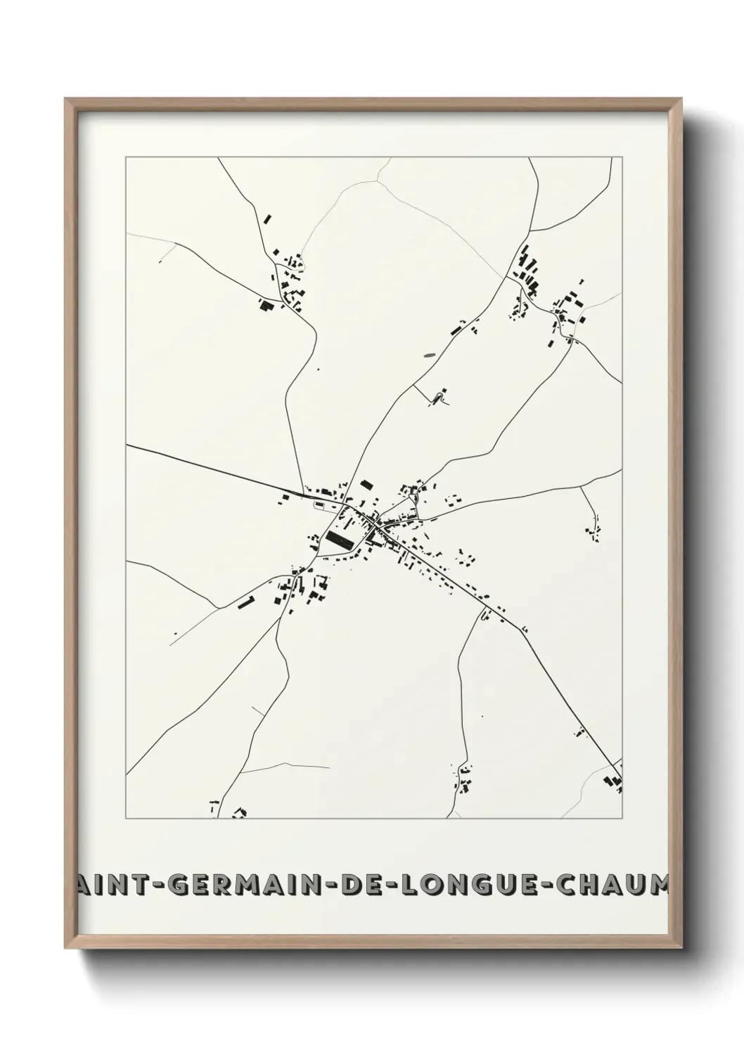 Un poster carte Saint-Germain-de-Longue-Chaume