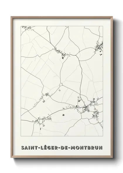 Une affiche de carte sur Saint-Léger-de-Montbrun