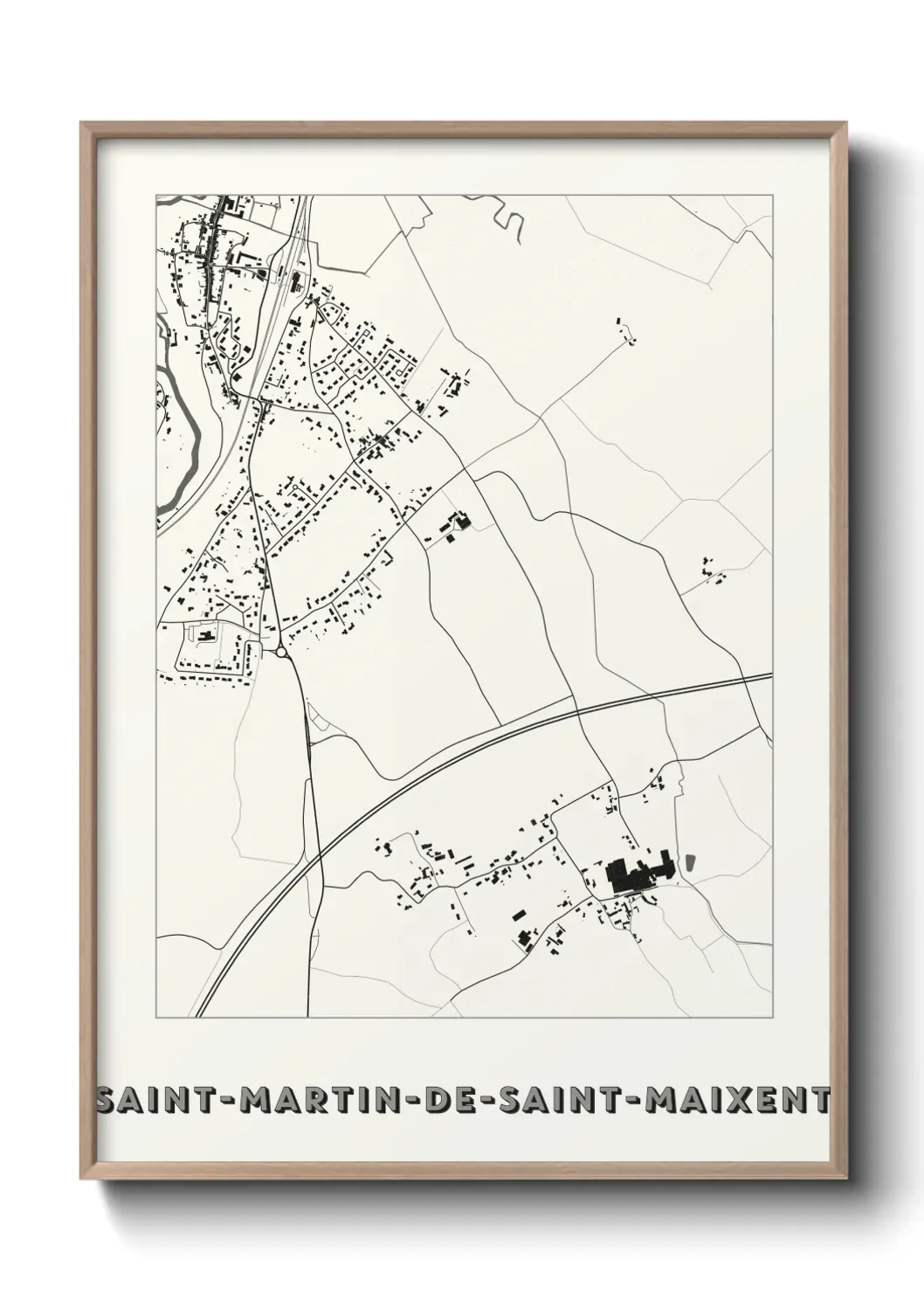 Un poster carte Saint-Martin-de-Saint-Maixent