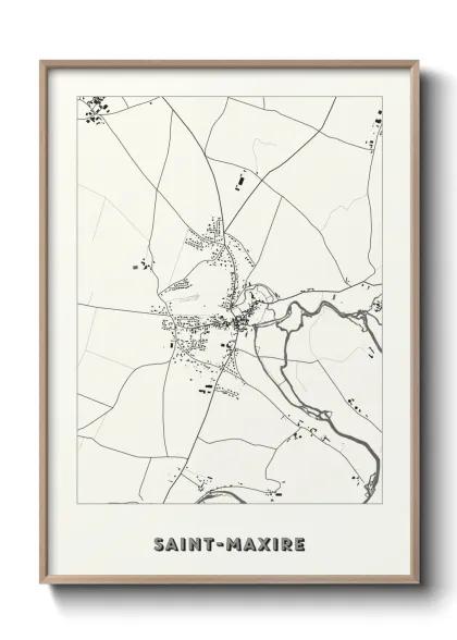 Une affiche de carte sur Saint-Maxire