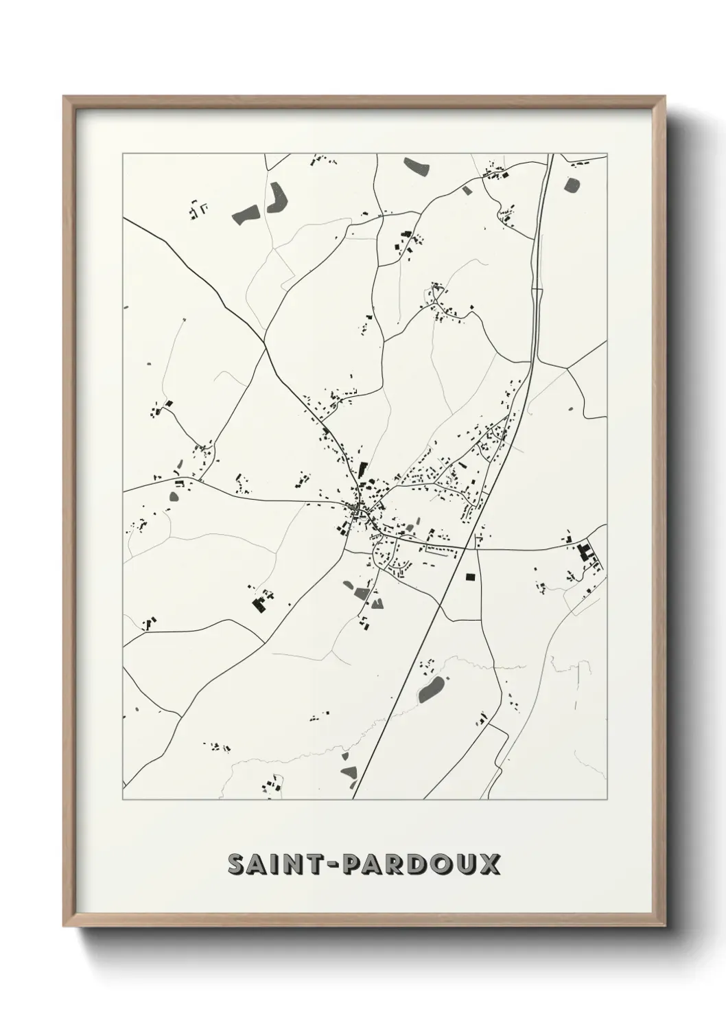 Un poster carte Saint-Pardoux