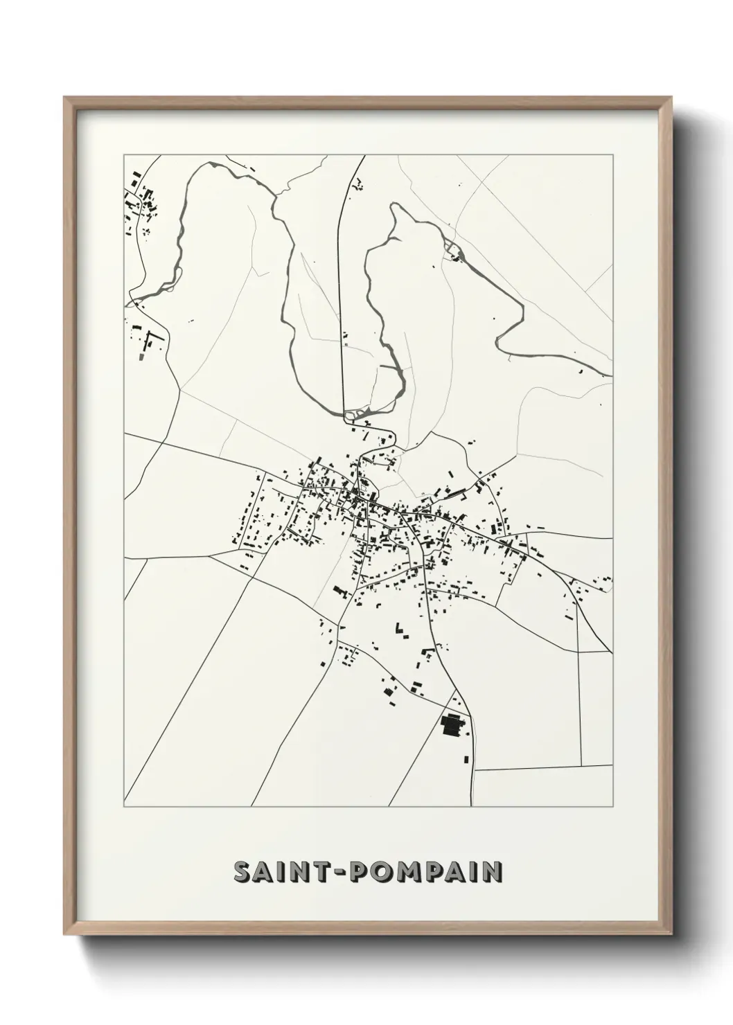 Un poster carte Saint-Pompain