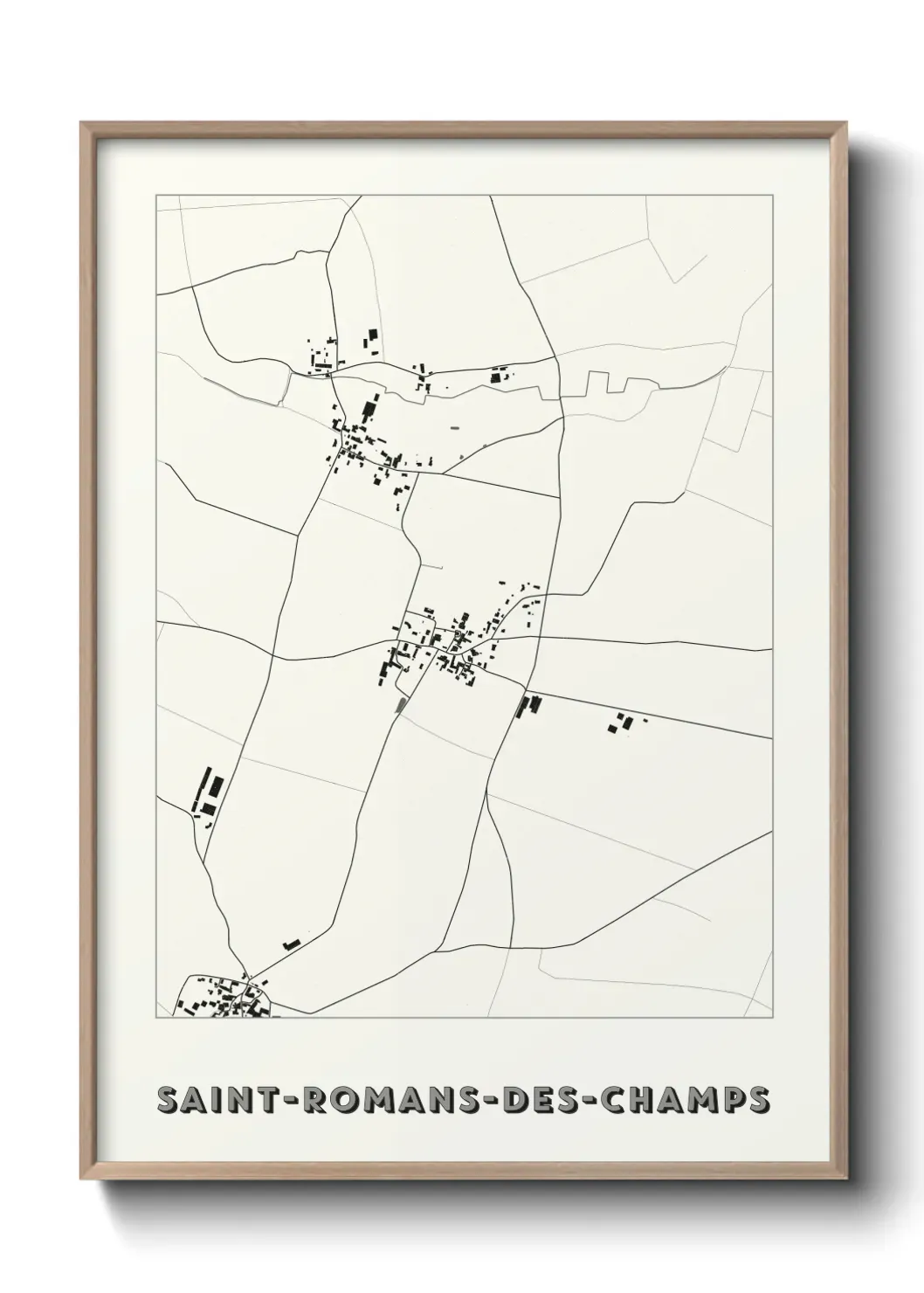 Un poster carte Saint-Romans-des-Champs