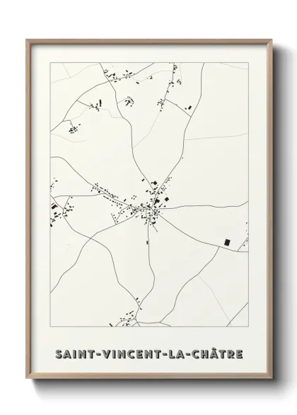 Une affiche de carte sur Saint-Vincent-la-Châtre
