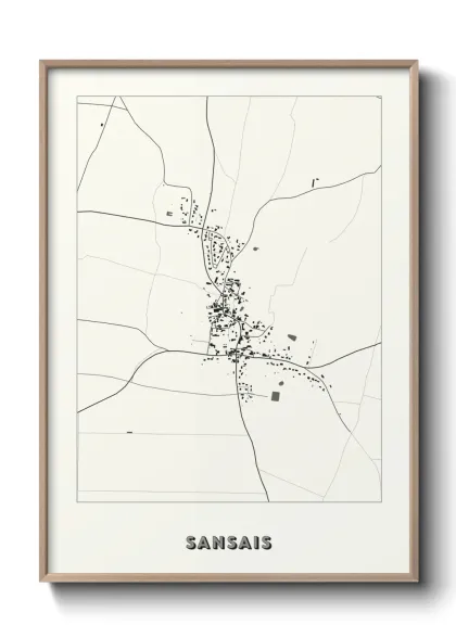 Une affiche de carte sur Sansais