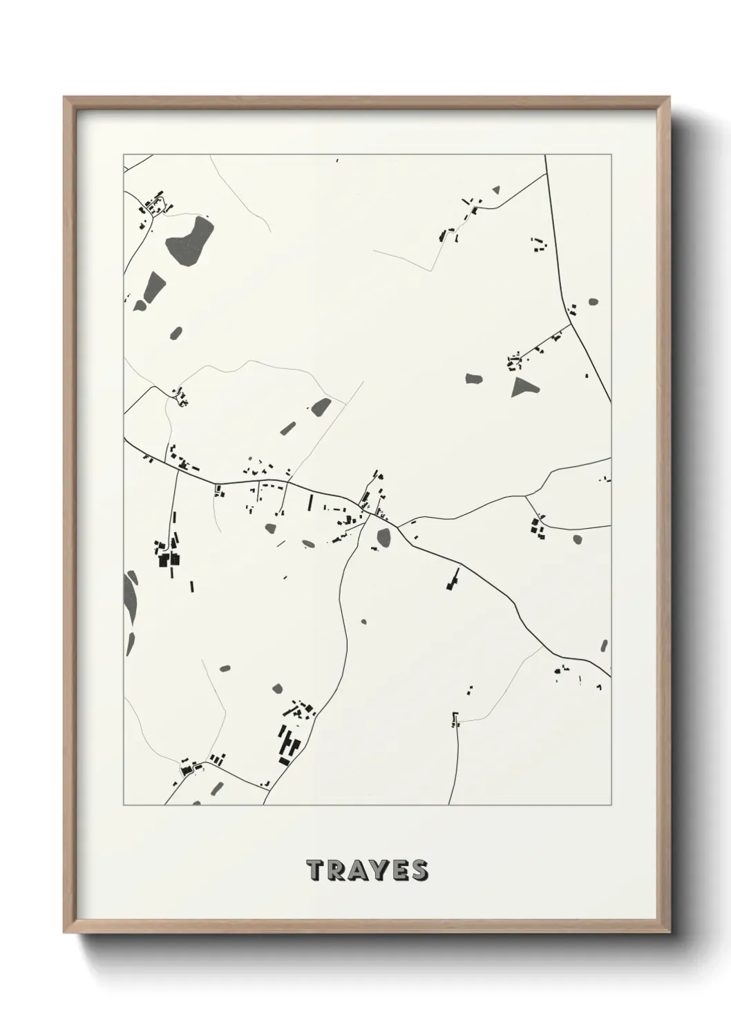 Un poster carte Trayes