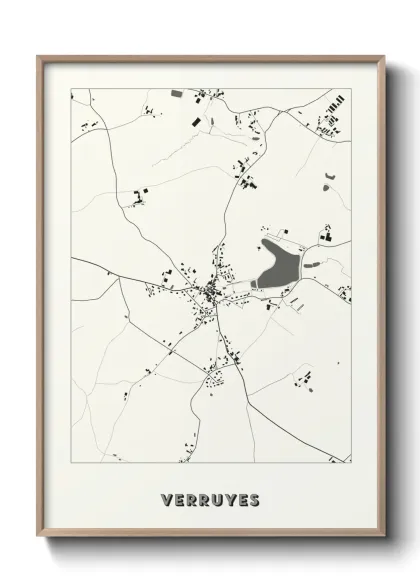 Une affiche de carte sur Verruyes