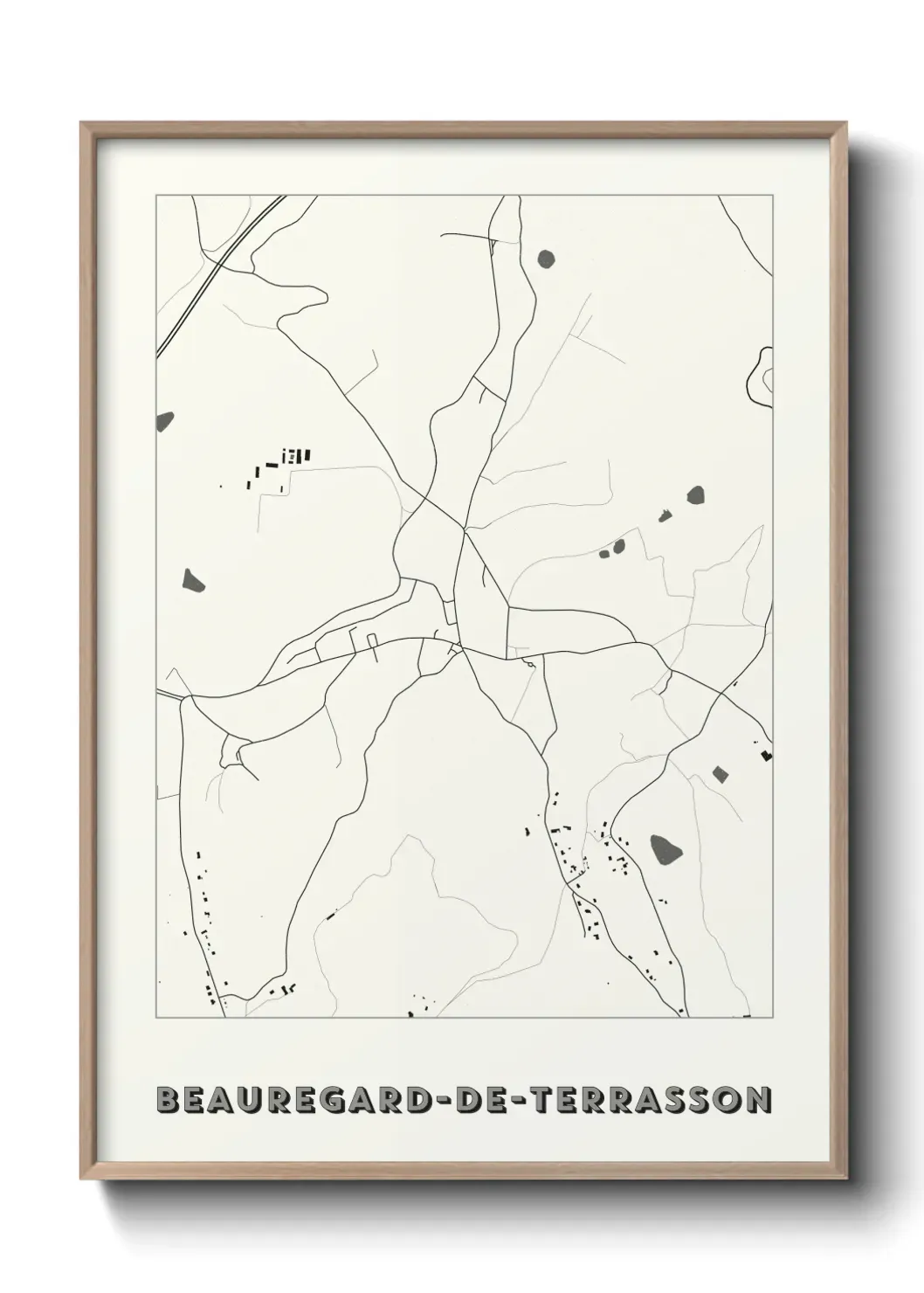 Un poster carte Beauregard-de-Terrasson