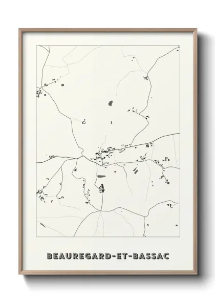 Une affiche de carte sur Beauregard-et-Bassac