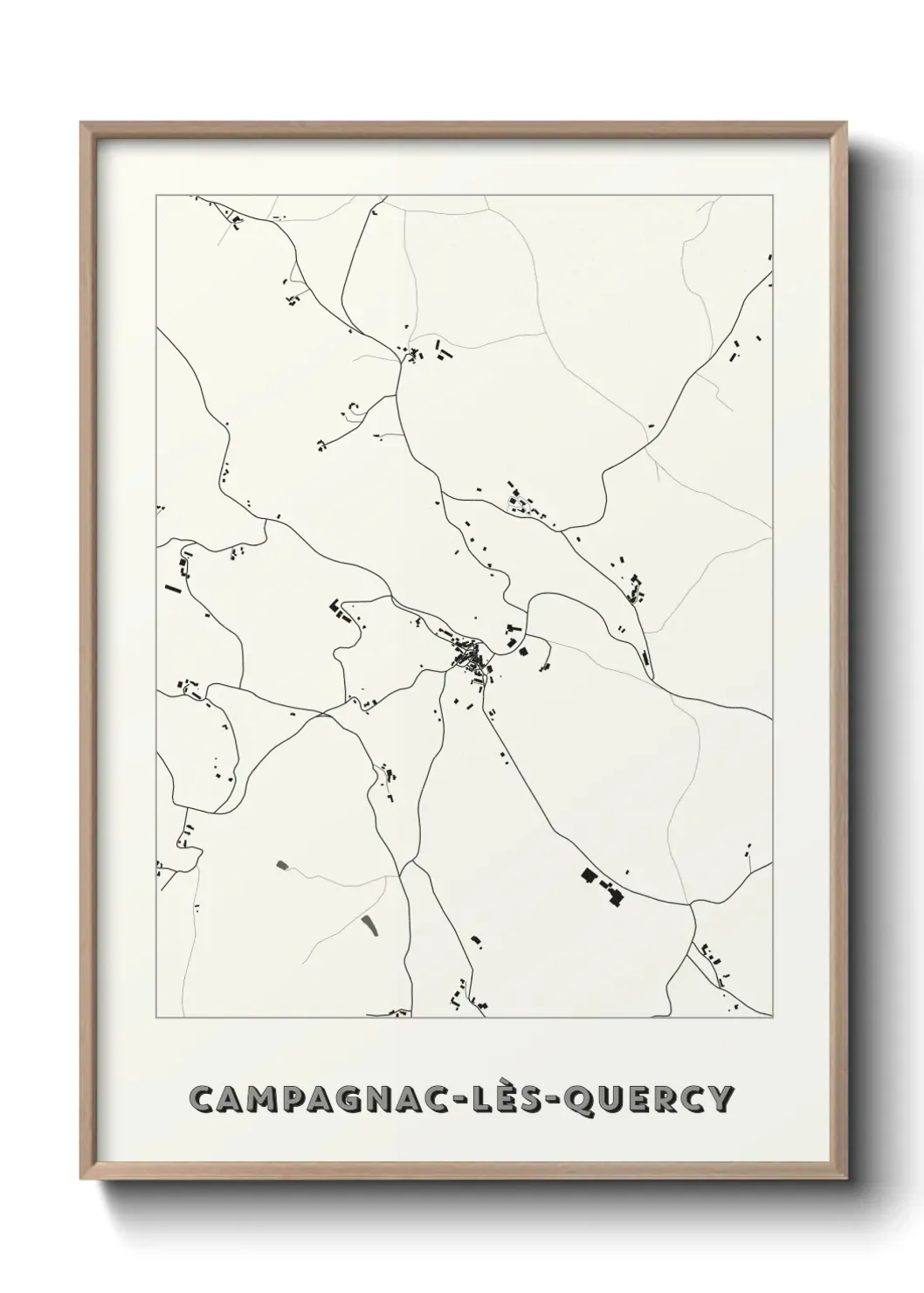 Un poster carte Campagnac-lès-Quercy