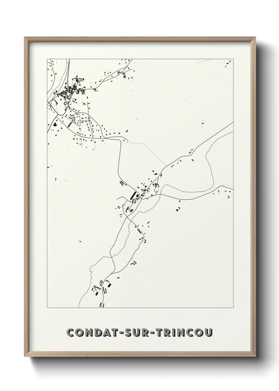 Un poster carte Condat-sur-Trincou