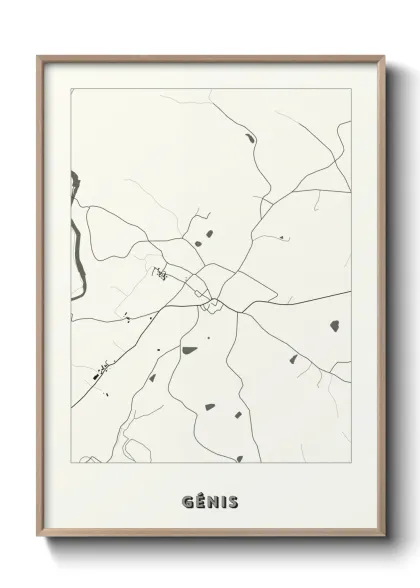 Une affiche de carte sur Génis